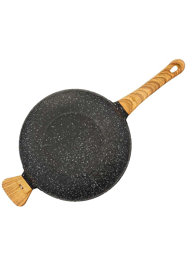 Solimo Amazon Brand Solimo Die Cast Aluminium Non Stick Wok Kadhai | 25 cm | 9.8 Inch - Indya