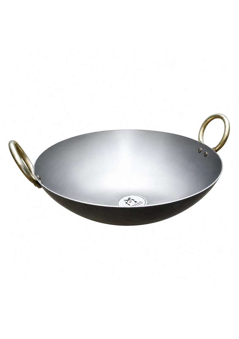 ARSHAN COOKWARE Handmade Iron Hammered Kadhai Without Matthar | 1 L | 1.1 Qt | 28 cm | 11 Inch - Indya