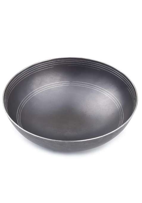 VISMAY'S Iron Handle Free Deep Kadai Lohe Ki Kadhai Frying Pan Wok Exclusive Smooth | 500 ml | 16.9 fl oz | 22 cm | 8.7 Inch | Induction Compatible