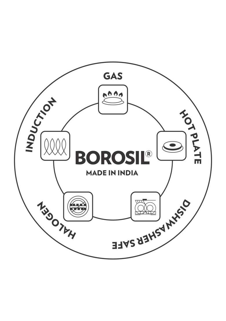 Borosil Stainless Steel Kadhai Wok with Lid | 1.8 L | 1.9 Qt | Induction Compatible | Tri-Ply - Indya