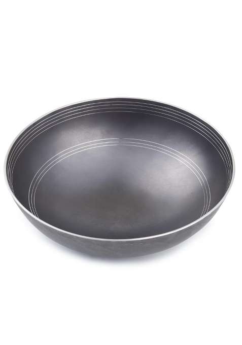PTR Iron Kadhai Wok with Smooth Edge Handle-Free Deep Bowl Cooking Pan Handmade Heavy | 1 L | 1.1 Qt | Dishwasher Safe | Heavy Bottom