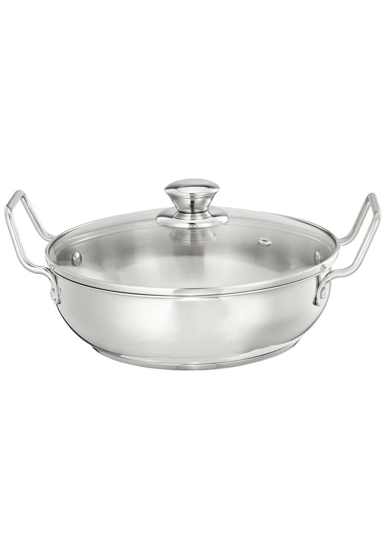 Solimo Amazon Brand Solimo Cookware Karahi Wok | 1.5 L | 1.6 Qt | Induction Compatible | Food Safe - Indya