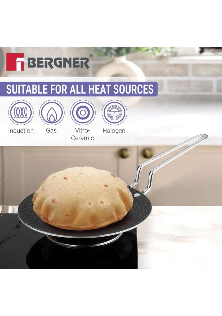 BERGNER BE Essentials TriPly Stainless Steel Cookware Set | 3.1 L | 3.3 Qt | 24 cm | 9.4 Inch | 4-Piece Set | Induction Compatible | Non-Stick - Indya