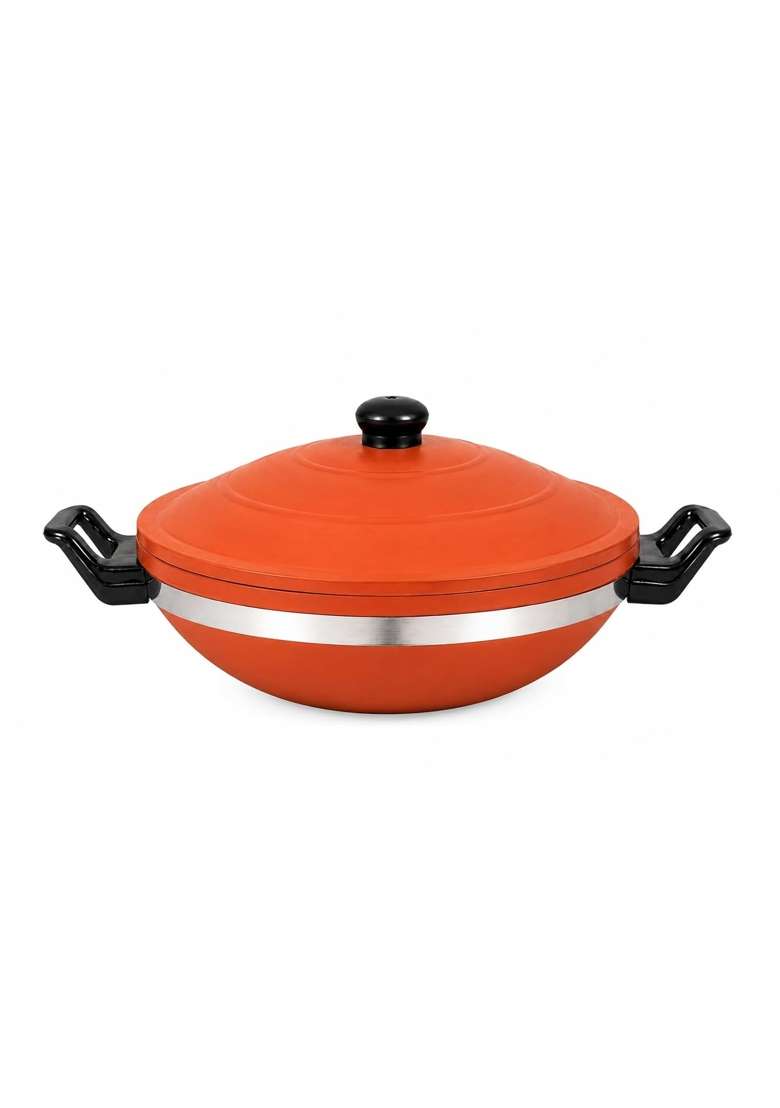 Matti Shree Clay Kadai Wok with Lid | 3 L | 3.2 Qt | Unglazed - Indya