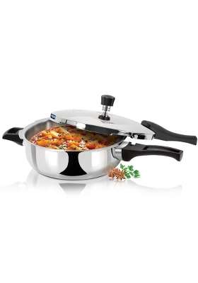 MILTON Pro cook Induction Cookware and Gas Stove Friendly Triply Stainless Steel Pressure Cooker | 4.5 L | 4.8 Qt | Non-Toxic