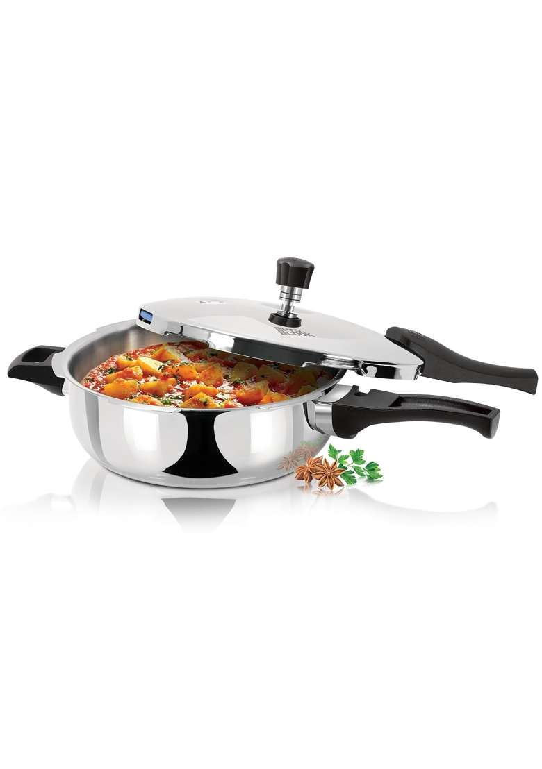 MILTON Pro cook Induction Cookware and Gas Stove Friendly Triply Stainless Steel Pressure Cooker | 4.5 L | 4.8 Qt | Non-Toxic - Indya