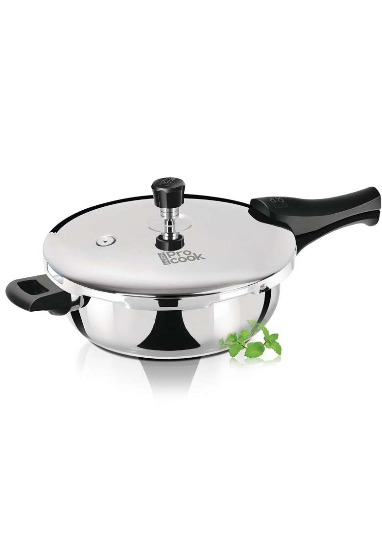 MILTON Pro cook Induction Cookware and Gas Stove Friendly Triply Stainless Steel Pressure Cooker | 4.5 L | 4.8 Qt | Non-Toxic - Indya