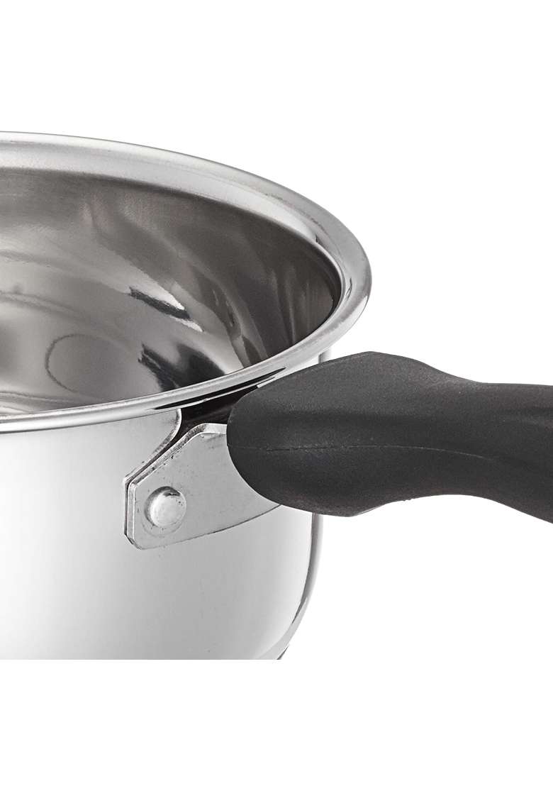 Solimo Amazon Brand Solimo Stainless Steel Saucepan with Glass Lid | 1 L | 1.1 Qt | 14 cm | 5.5 Inch | Induction Compatible - Indya
