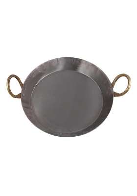 KITCHEN SHOPEE Heavy Base Original Iron Loha Flat Kadai Wok Tavi Fry Pan Tai for Making Jalebi