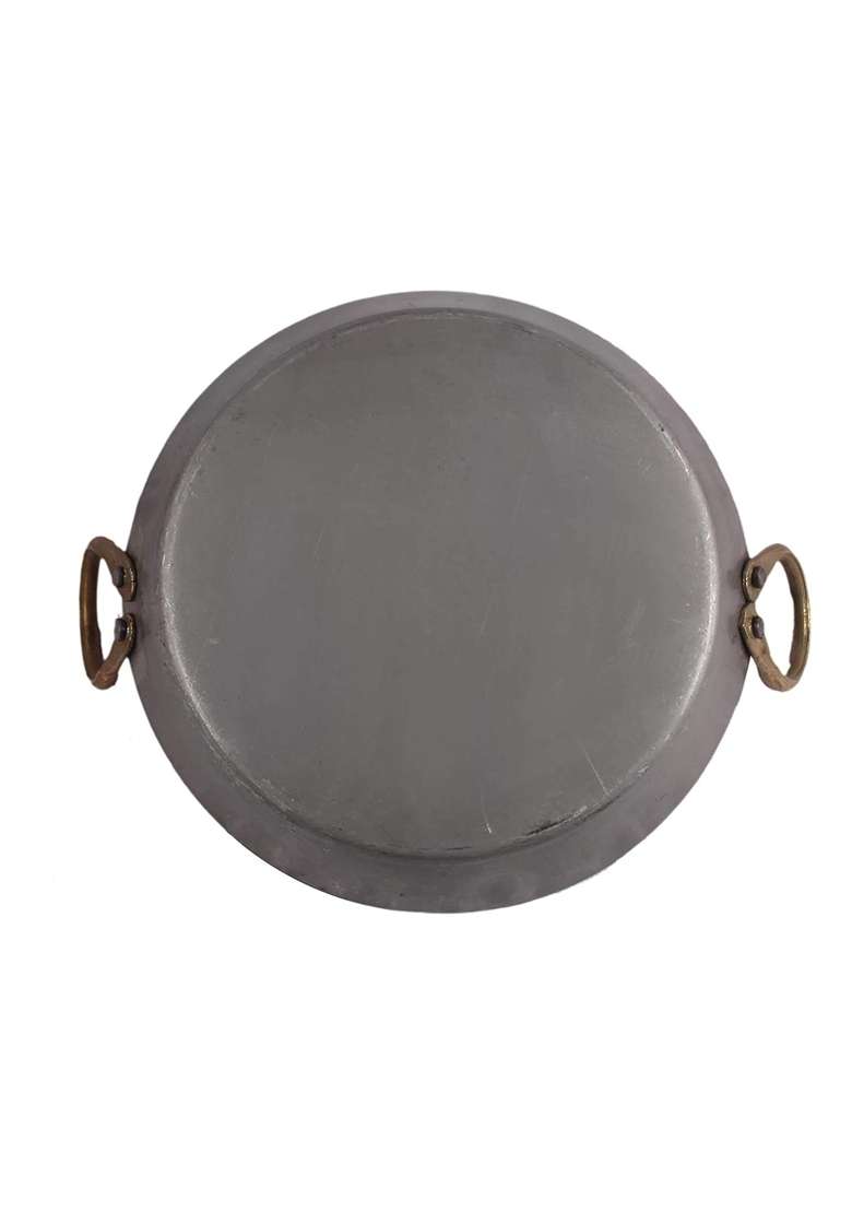 KITCHEN SHOPEE Heavy Base Original Iron Loha Flat Kadai Wok Tavi Fry Pan Tai for Making Jalebi - Indya
