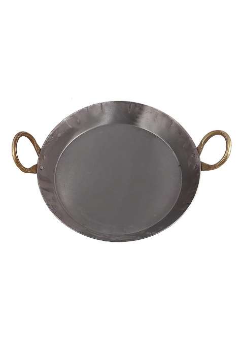KITCHEN SHOPEE Heavy Base Original Iron Loha Flat Kadai Wok Tavi Fry Pan Tai for Making Jalebi
