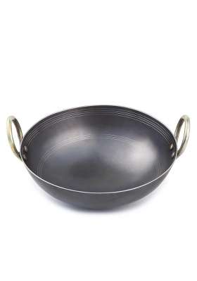 PTR Iron Kadhai Smooth Edge Heavy Bottom Lohe Ki Kadai Gas Induction Wok 20 Year | 2 L | 2.1 Qt | 10 Inch