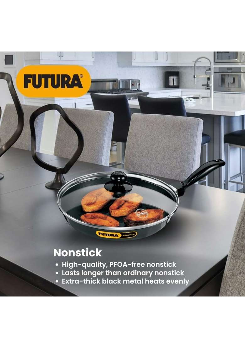 Hawkins Futura Frying Pan | 24 cm | 9.4 Inch | Non-Stick | With Lid - Indya