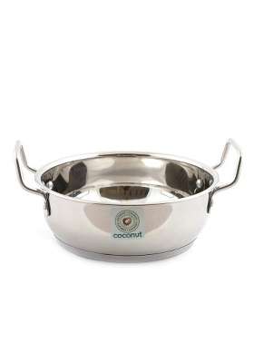 coconut Induction Base Stainless Steel Capsulated Kadai Wok for Multipurpose | 1500 ml | 50.7 fl oz | 22 cm | 8.7 Inch
