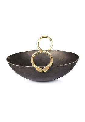AAYU CRAFT KITCHENWARE FOR LIFE Heavy Base Iron Kadhai Wok | 1 L | 1.1 Qt