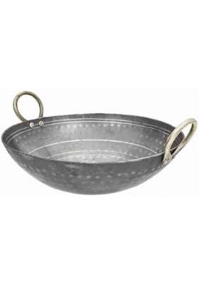 SHIFA CRAFT Heavy Base Iron Kadhai Wok | 5 L | 5.3 Qt