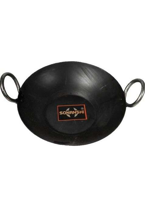 Sonanshi Iron Induction Kadhai Deep Frying Wok Cookware Pan | Food Safe