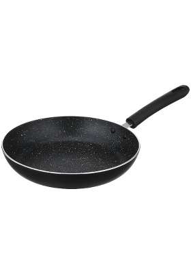 Solimo Amazon Brand Solimo Nonstick Frying Pan with Granite Finish and 2-way Non-stick | 24 cm | 9.4 Inch | Induction Compatible
