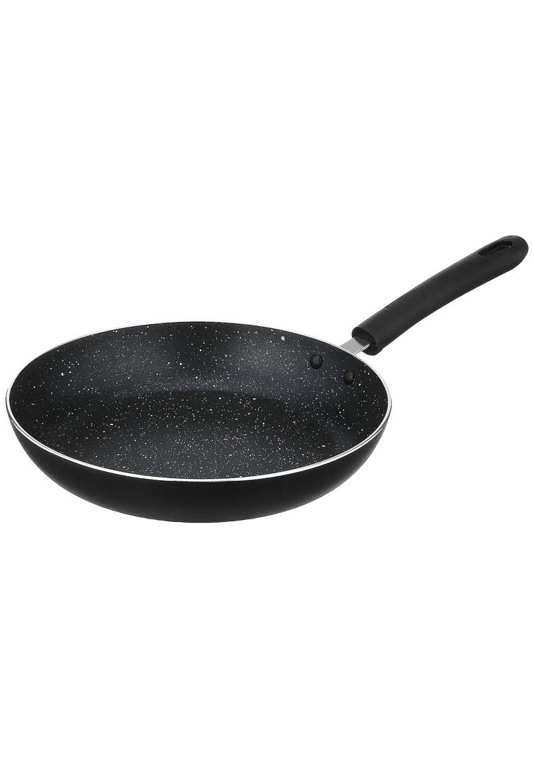 Solimo Amazon Brand Solimo Nonstick Frying Pan with Granite Finish and 2-way Non-stick | 24 cm | 9.4 Inch | Induction Compatible - Indya