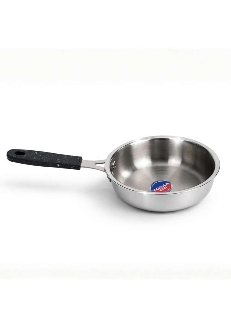 Tosaa Triply MINI Fry PAN- 3-Ply Stainless Steel | 0.5 L | 0.5 Qt | Induction Compatible | Non-Stick - Indya
