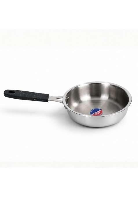 Tosaa Triply MINI Fry PAN- 3-Ply Stainless Steel | 0.5 L | 0.5 Qt | Induction Compatible | Non-Stick