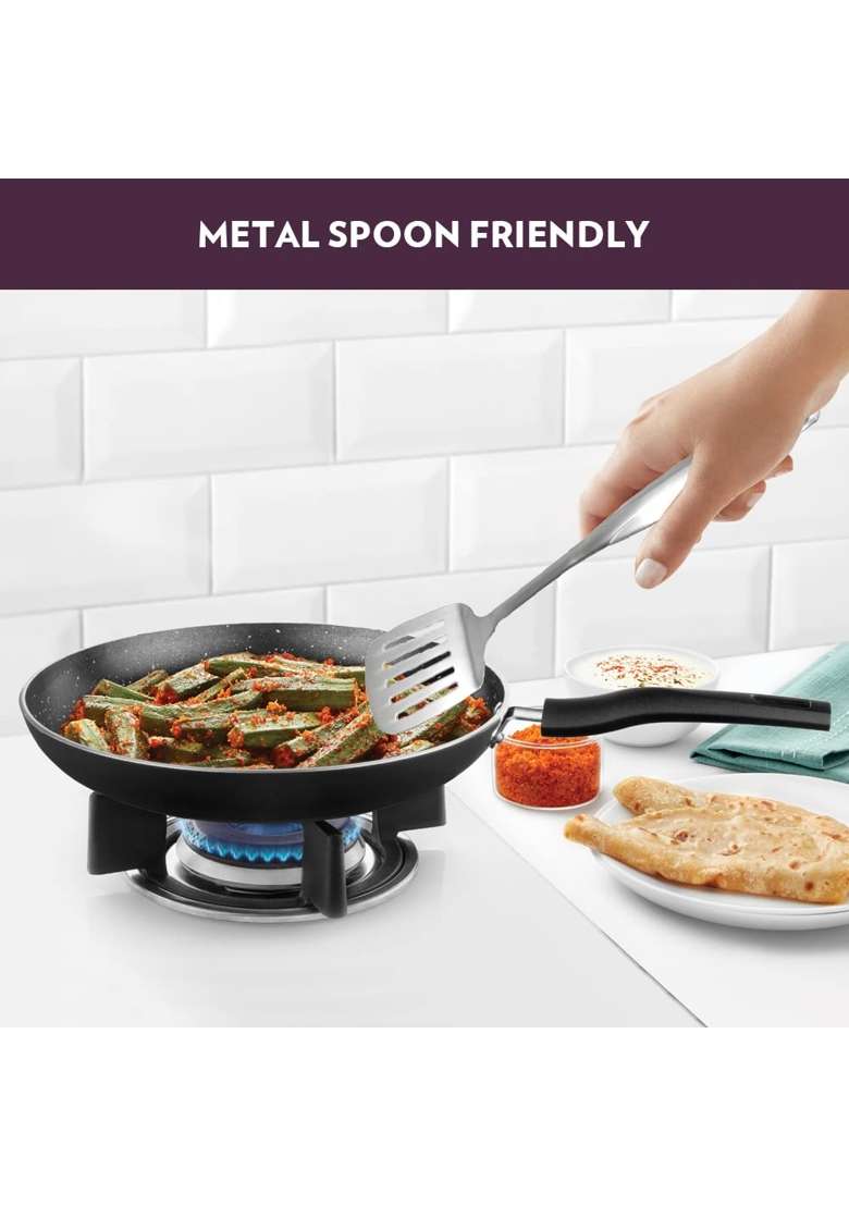 Borosil Granito 5 Layer Non-Stick Fry Pan | 26 cm | 10.2 Inch | Induction Compatible | Dishwasher Safe | PFOA Free - Indya