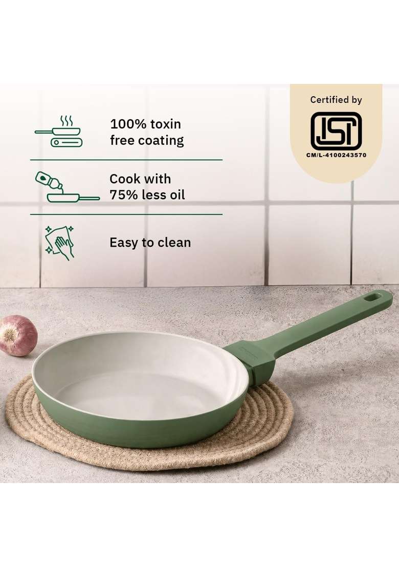 Ember Cookware Arcilla Ceramic Egg and Omelette Pan | 20 cm | 7.9 Inch | Non-Toxic | Non-Stick - Indya