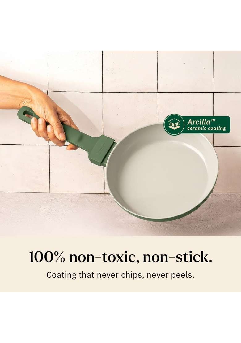 Ember Cookware Arcilla Ceramic Egg and Omelette Pan | 20 cm | 7.9 Inch | Non-Toxic | Non-Stick - Indya
