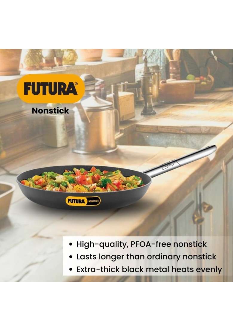Hawkins Futura Frying Pan | 30 cm | 11.8 Inch | Induction Compatible | Non-Stick - Indya