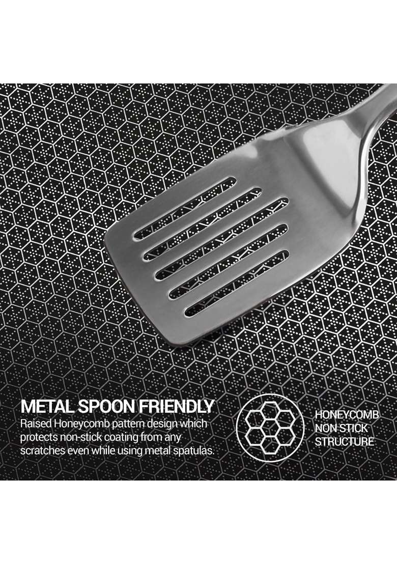 MILTON Pro cook Induction Cookware and Gas Stove Friendly Triply Hexa Tech Stainless Steel Frying | 1.5 L | 1.6 Qt | 24 cm | 9.4 Inch | Non-Stick - Indya