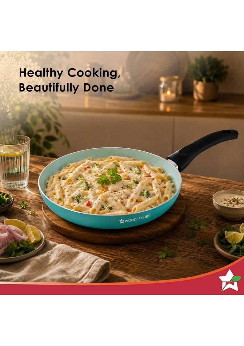 Wonderchef Vitalife Non-Stick Fry Pan for Kitchen | 1.5 L | 1.6 Qt | 24 cm | 9.4 Inch | Induction Compatible | PFOA Free | Non-Toxic - Indya