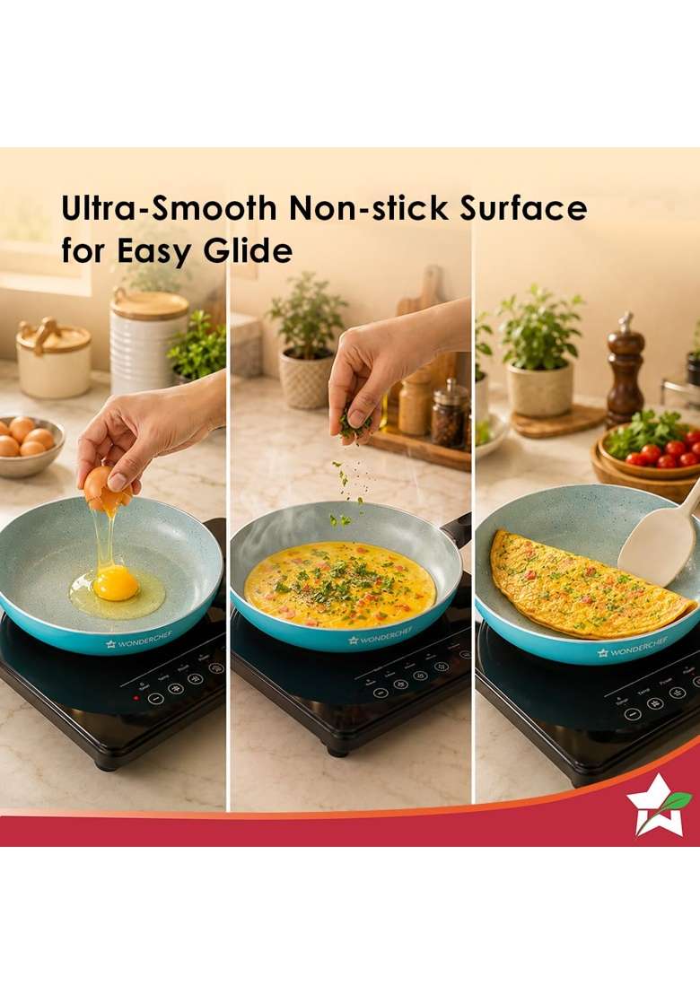 Wonderchef Vitalife Non-Stick Fry Pan for Kitchen | 1.5 L | 1.6 Qt | 24 cm | 9.4 Inch | Induction Compatible | PFOA Free | Non-Toxic - Indya