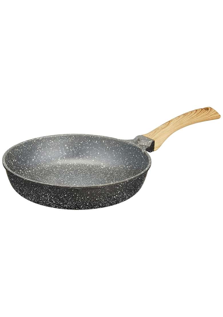 Solimo Amazon Brand Solimo Die Cast Aluminium Non Stick Deep Frying Pan | 24 cm | 9.4 Inch | Induction Compatible - Indya