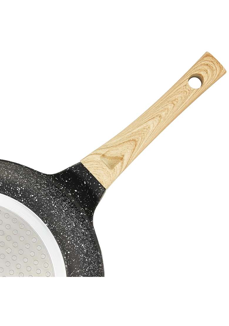 Solimo Amazon Brand Solimo Die Cast Aluminium Non Stick Deep Frying Pan | 24 cm | 9.4 Inch | Induction Compatible - Indya