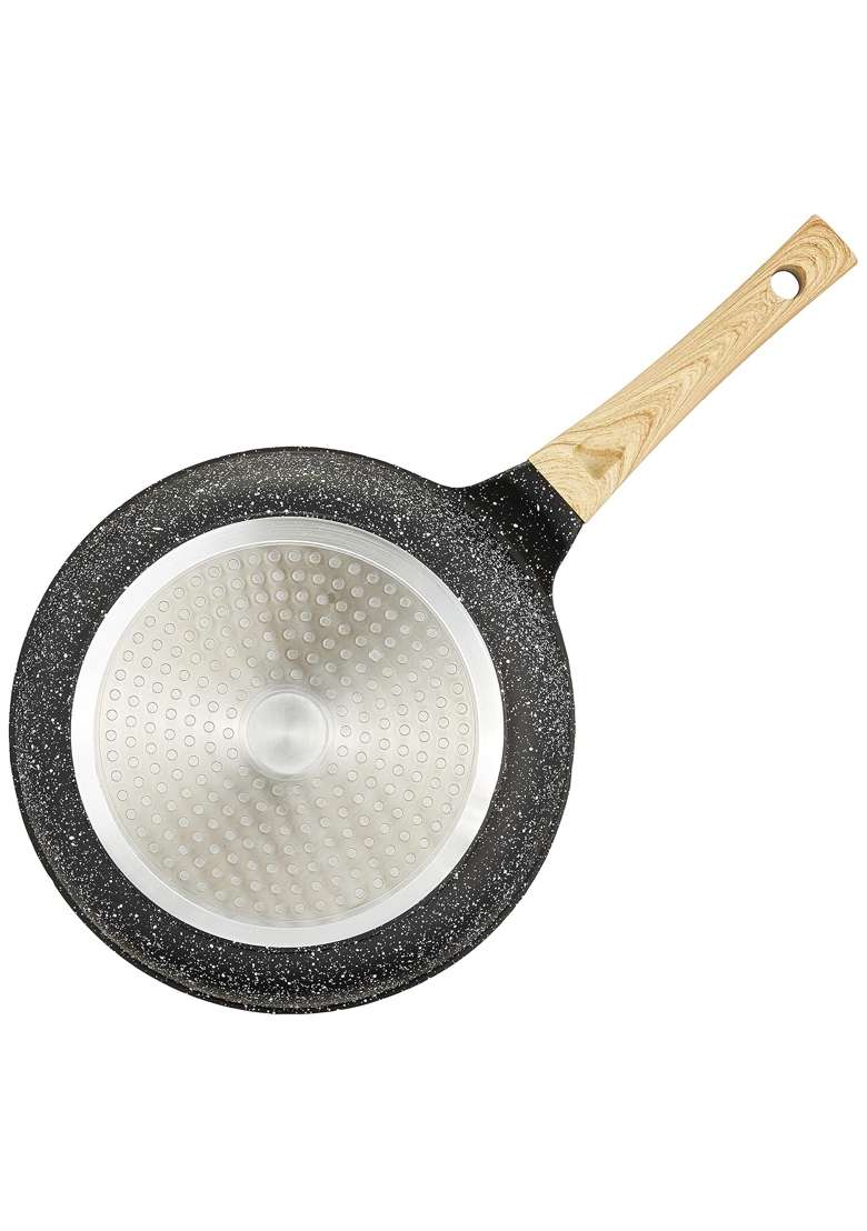 Solimo Amazon Brand Solimo Die Cast Aluminium Non Stick Deep Frying Pan | 24 cm | 9.4 Inch | Induction Compatible - Indya