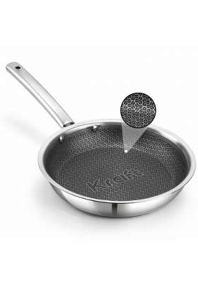 Kraft- follow your imagination Kraft Futuretec Pro Triply Stainless Steel Honeycomb Frying Pan | 1.2 L | 1.3 Qt | 20 cm | 7.9 Inch