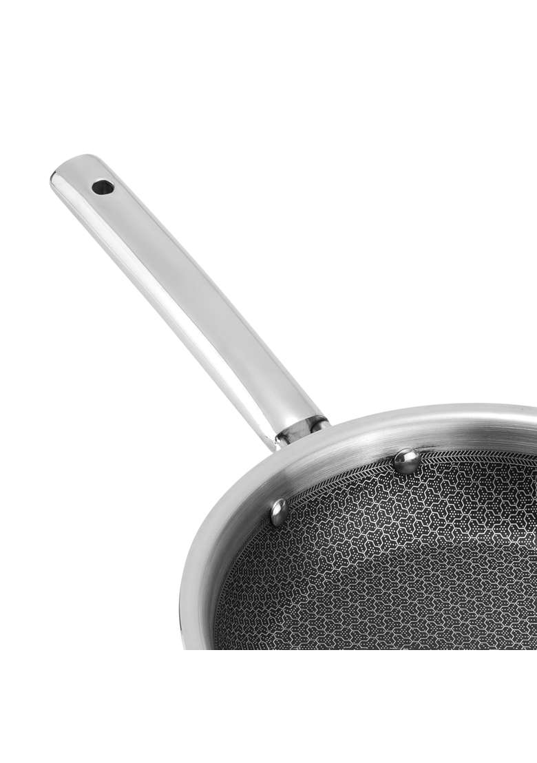 Kraft- follow your imagination Kraft Futuretec Pro Triply Stainless Steel Honeycomb Frying Pan | 1.2 L | 1.3 Qt | 20 cm | 7.9 Inch - Indya