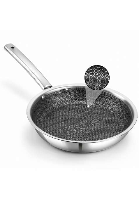 Kraft- follow your imagination Kraft Futuretec Pro Triply Stainless Steel Honeycomb Frying Pan | 1.2 L | 1.3 Qt | 20 cm | 7.9 Inch