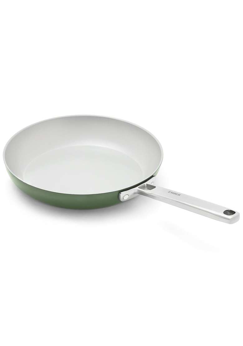 Ember Cookware Arcilla Ceramic Frying Pan | 24 cm | 9.4 Inch | Induction Compatible | Non-Toxic | Non-Stick - Indya