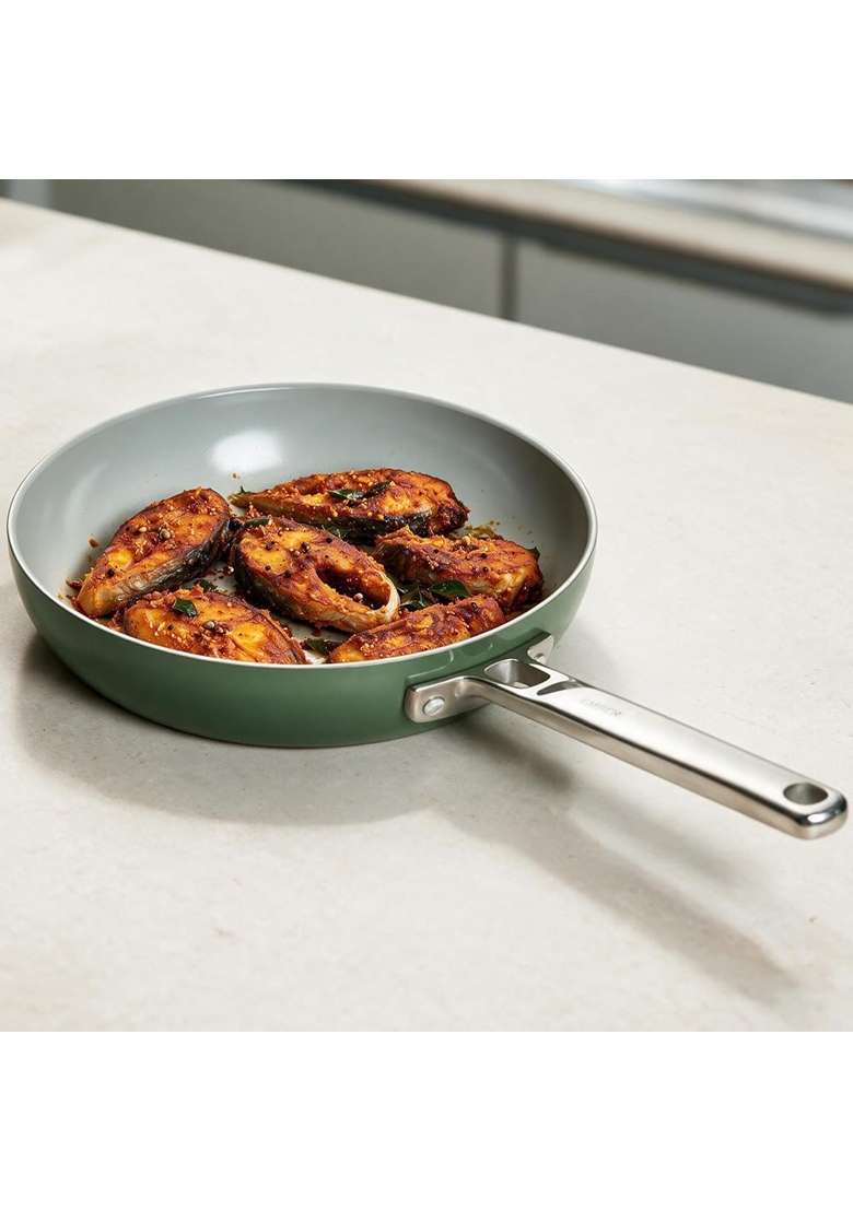 Ember Cookware Arcilla Ceramic Frying Pan | 24 cm | 9.4 Inch | Induction Compatible | Non-Toxic | Non-Stick - Indya