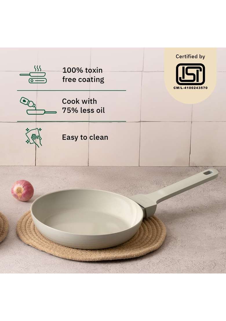 Ember Cookware Arcilla Ceramic Egg and Omelette Pan | 20 cm | 7.9 Inch | Induction Compatible | Non-Toxic | Non-Stick - Indya