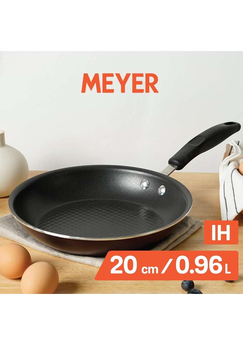 Meyer Merlot Aluminium Non-Stick Frypan | 0.96 L | 1 Qt | 20 cm | 7.9 Inch | Induction Compatible | PFOA Free - Indya