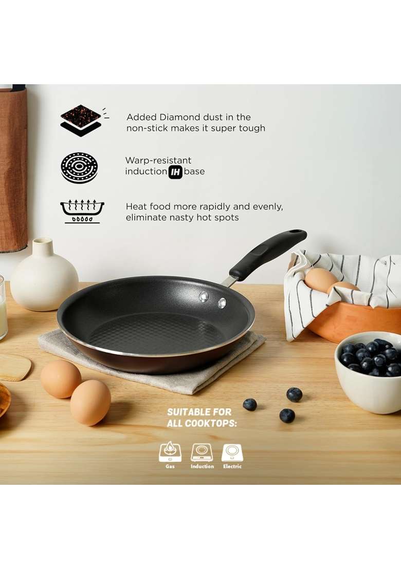 Meyer Merlot Aluminium Non-Stick Frypan | 0.96 L | 1 Qt | 20 cm | 7.9 Inch | Induction Compatible | PFOA Free - Indya