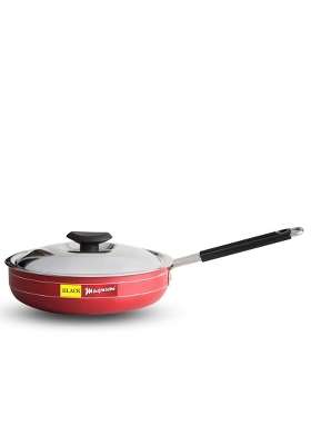 Black Magnum Basics Ibfpnl- Diameter Frying Pan | 2 L | 2.1 Qt | 24 cm | 9.4 Inch | Non-Stick | With Lid