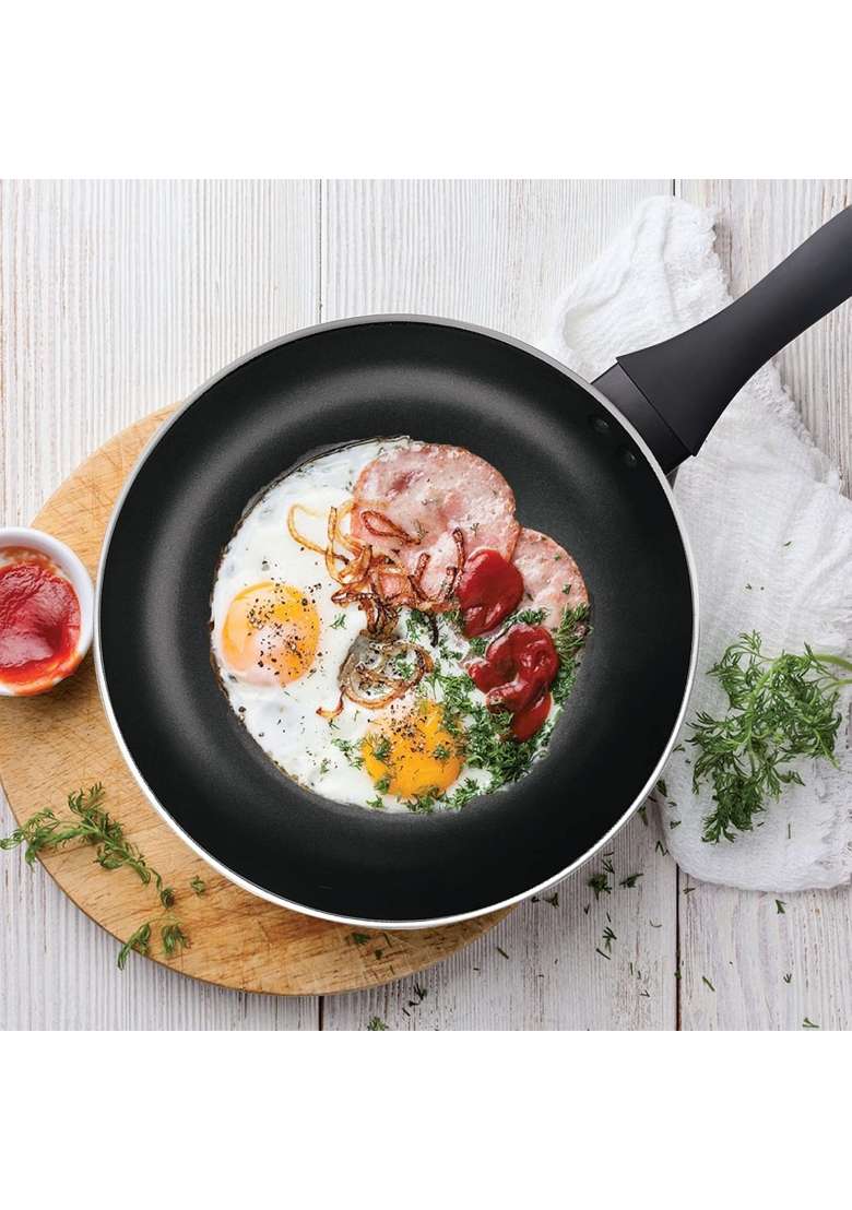 MILTON Pro cook Black Pearl Fry Pan Frying Pan for Stir-Fry | 2.5 L | 2.6 Qt | 28 cm | 11 Inch | Induction Compatible | Non-Stick - Indya