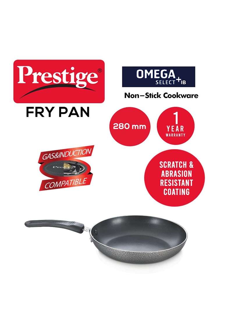 Prestige Omega Select Plus IB Non-Stick Fry Pan | 28 cm | 11 Inch | Induction Compatible - Indya