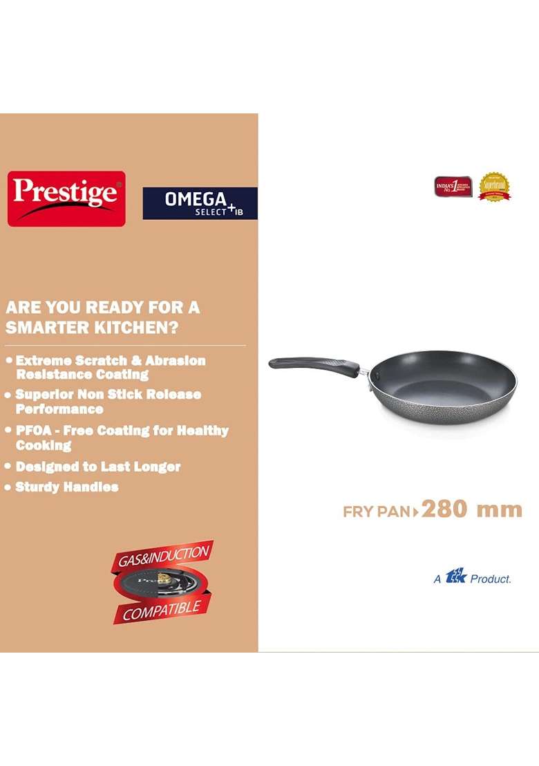 Prestige Omega Select Plus IB Non-Stick Fry Pan | 28 cm | 11 Inch | Induction Compatible - Indya