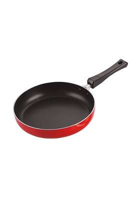 NIRLON Non Stick Food Grade Quality Aluminium LPG Stove Compatible Only Fry Pan Frying | 1.8 L | 1.9 Qt | 24 cm | 9.4 Inch | With Lid