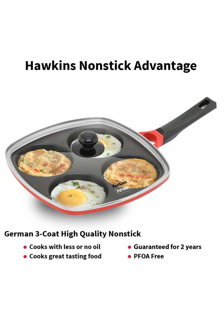 Hawkins Die-Cast Multi Snack Pan with Glass Lid | 30 cm | 11.8 Inch | Non-Stick - Indya