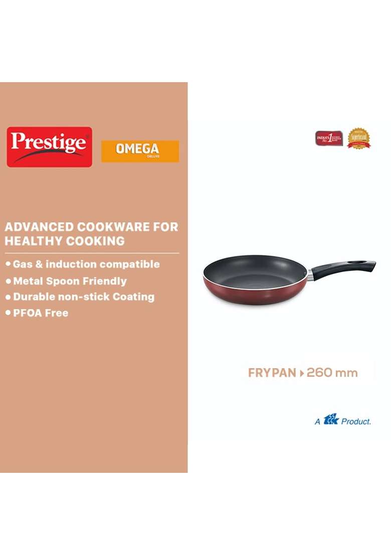 Prestige TTK OMG DLX Sleeve Induction Base Non-Stick Aluminium Fry Pan | 26 cm | 10.2 Inch - Indya